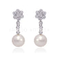 Pendiente oro blanco Bte. perla