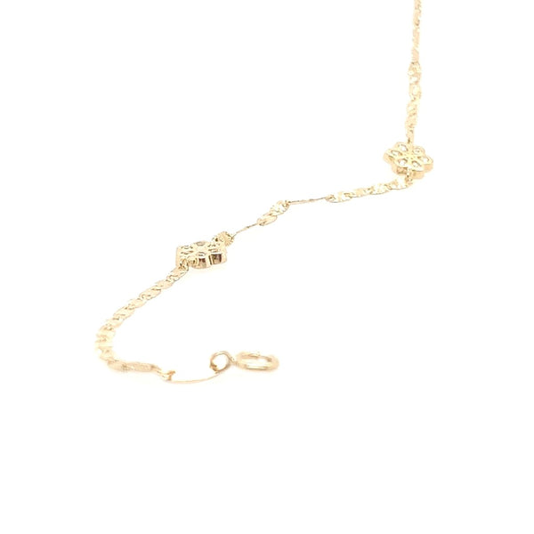 Pulsera flor oro de ley y circonitas