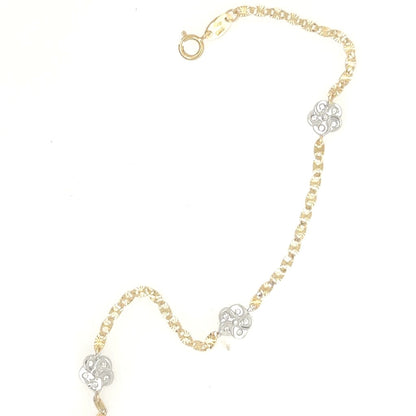 Pulsera oro de ley y circonit