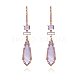 Pendientes brillantes oro rosa