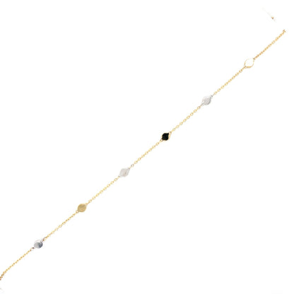 Pulsera Bicolor chapitas oro