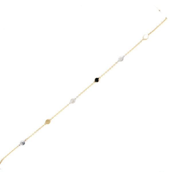 Pulsera Bicolor chapitas oro