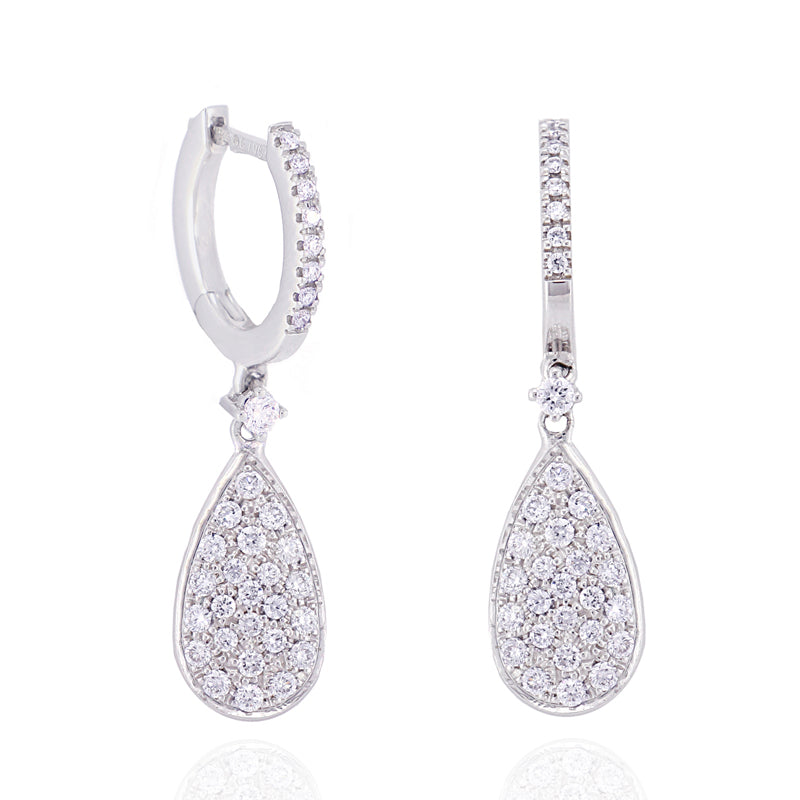 Pendiente Diamante lagrima oro blanco