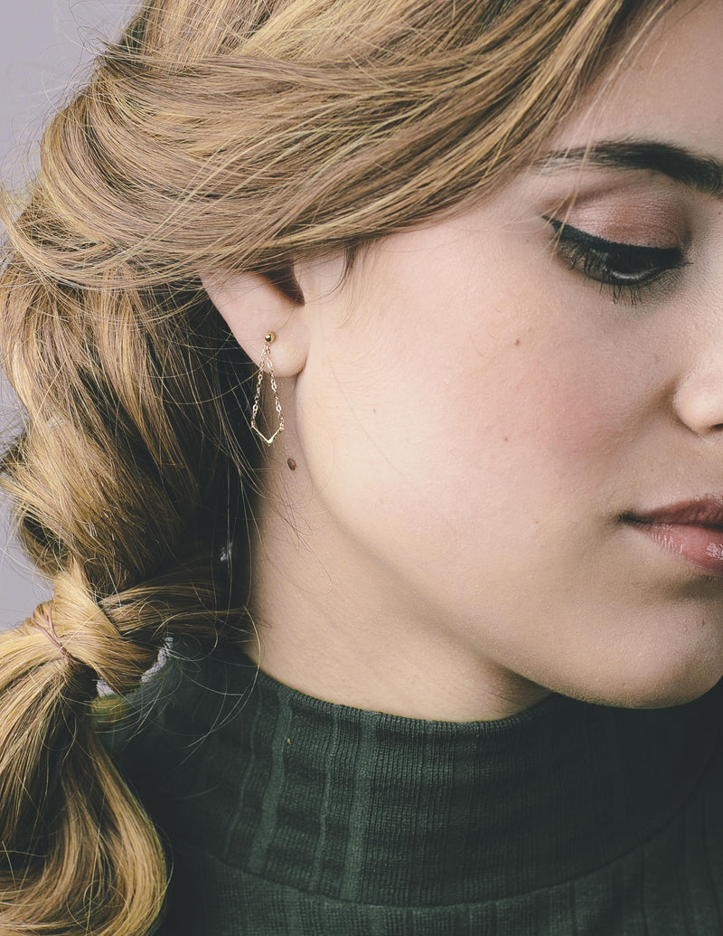 Pendientes de oro colgantes