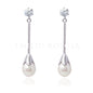 Pendientes oro blanco circonita perla
