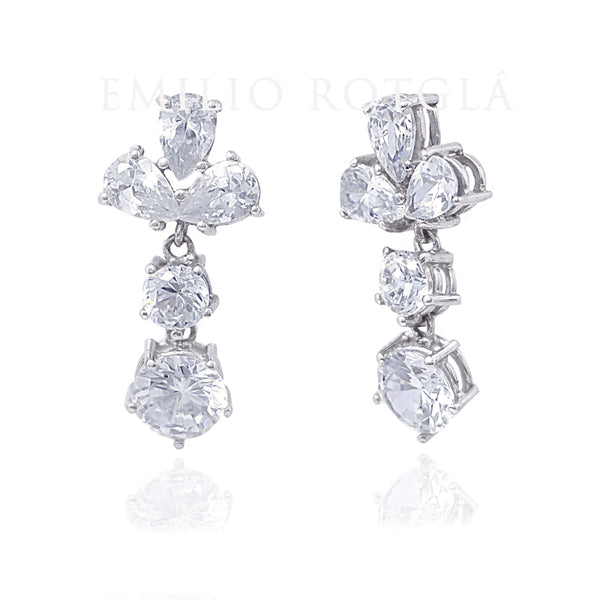 Pendientes flor circonita OB