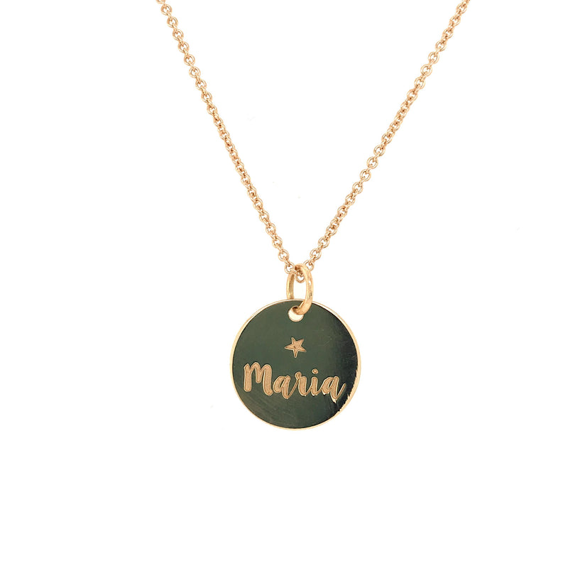 Colgante placa personalizada oro