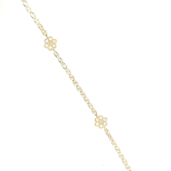 Pulsera flor oro de ley y circonitas