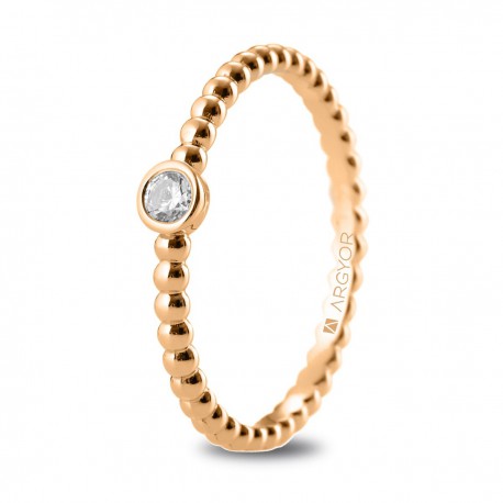 Anillo de Oro Rosa con Diseño  Perlado