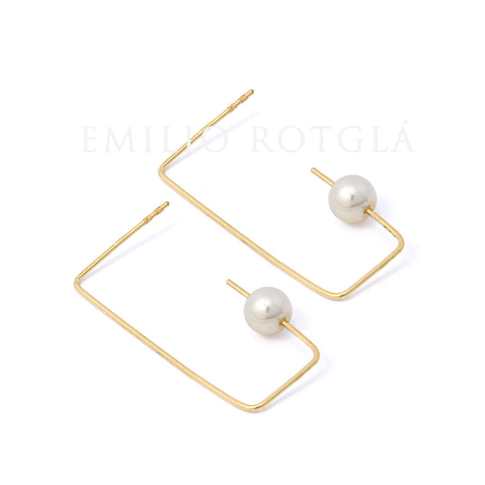 Pendiente oro con perla cultivada