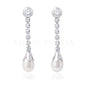 Pendientes oro blanco circonita-perla