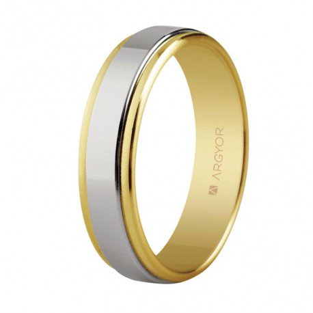 Alianza de boda de oro bicolor 5mm