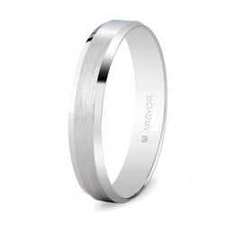 Alianza oro blanco satinada-brillo 3,80mm