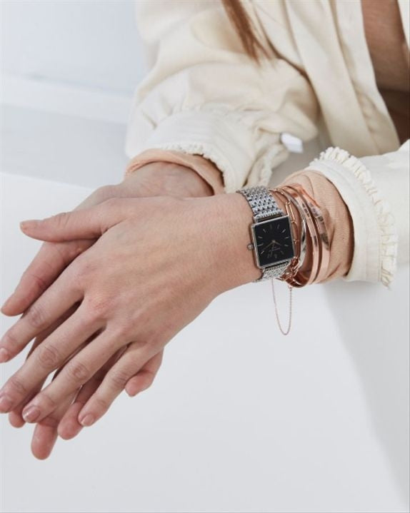 Rosefield RelojThe Boxy Negro - Plata - 33mm