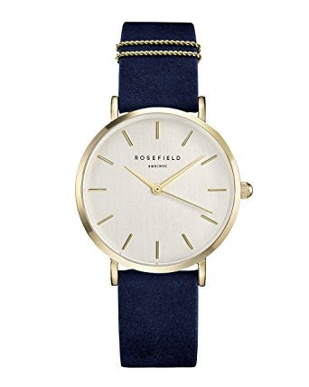 Rosefield Reloj The West Village Terciopelo azul - Oro