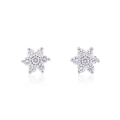 Pendiente  Oro blanco estrella y diamantes