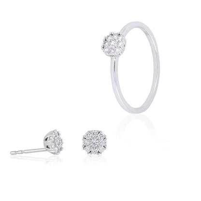 Pendiente Oro blanco, diamante