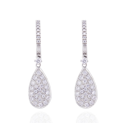 Pendiente Diamante lagrima oro blanco