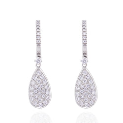 Pendiente Diamante lagrima oro blanco