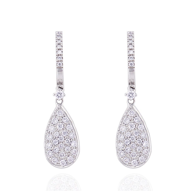 Pendiente Diamante lagrima oro blanco