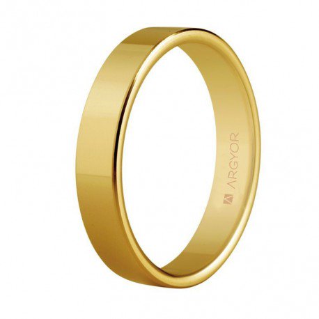 Alianza de boda clásica plana 4mm