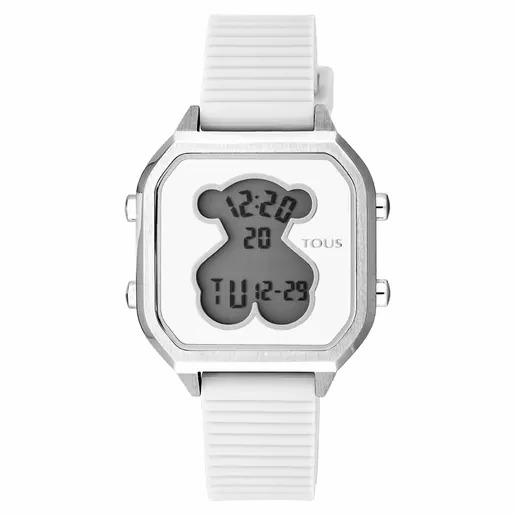 Tous Reloj D-Bear Teen correa de silicona blanca