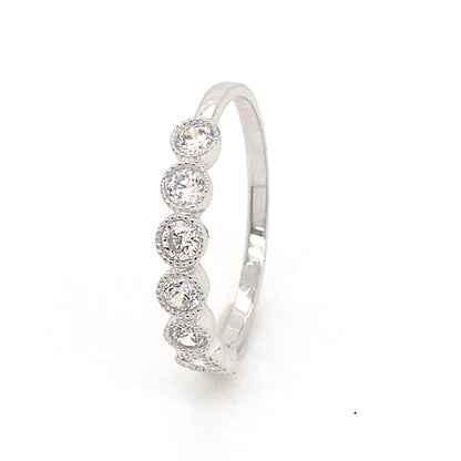 Sortija con circonitas oro blanco