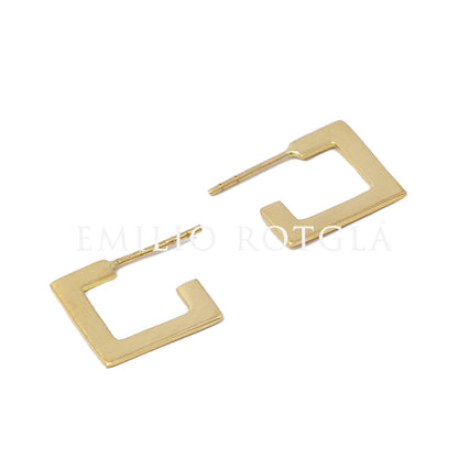 Pendientes cuadrado oro amarillo