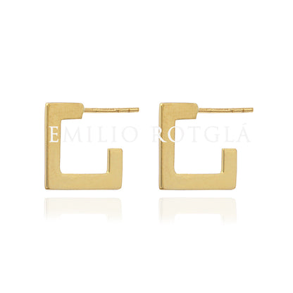 Pendientes cuadrado oro amarillo