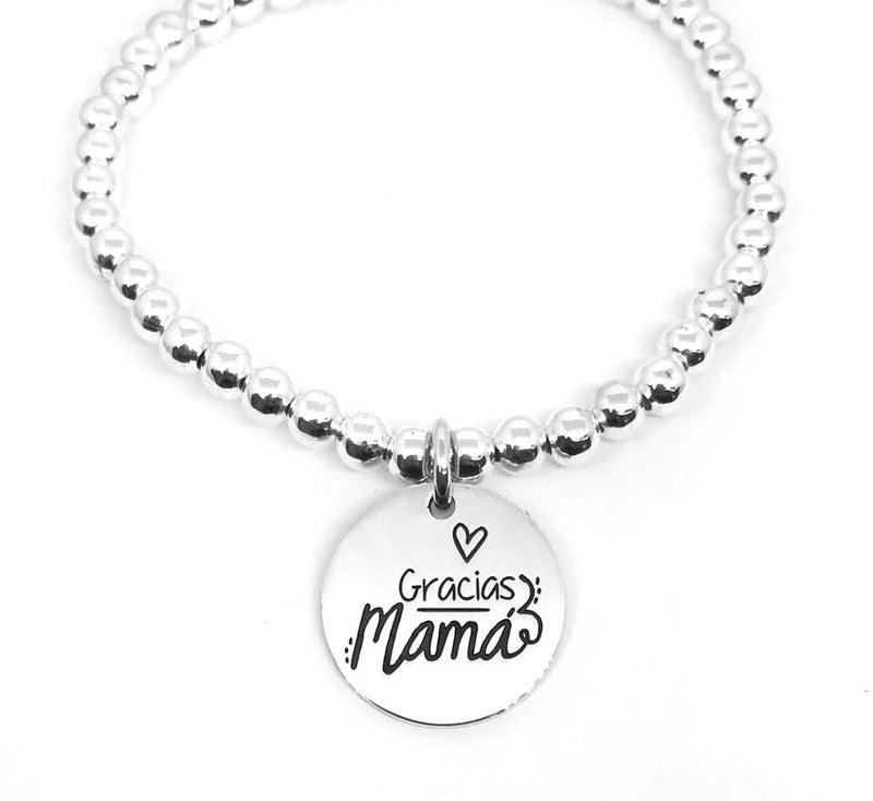 Pulsera plata Mamá personalizable .