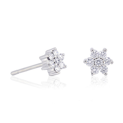 Pendiente  Oro blanco estrella y diamantes