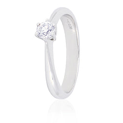 Solitario diamante oro blanco