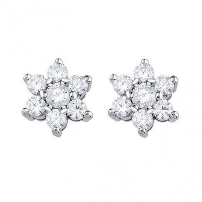 Pendientes de Oro Blanco y Circonita