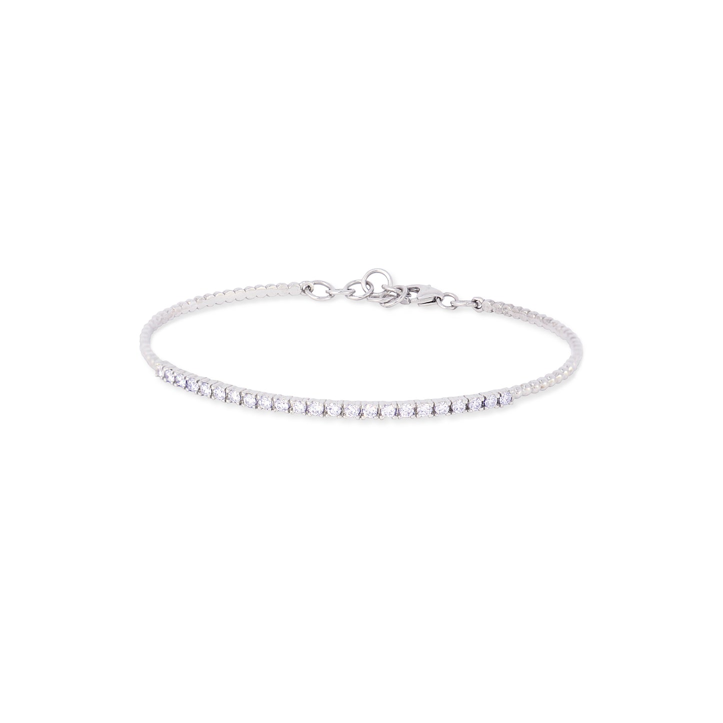 Pulsera semirigida oro blanco diamantes