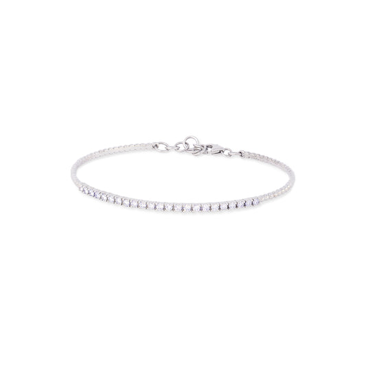 Pulsera semirigida oro blanco diamantes