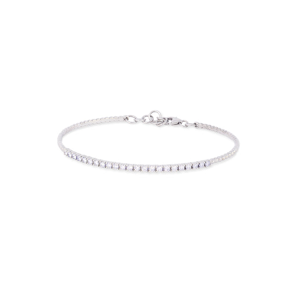 Pulsera semirigida oro blanco diamantes