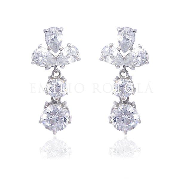 Pendientes flor circonita OB