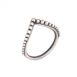 Anillo SUNFIELD de plata envejecida de brazo de hilo