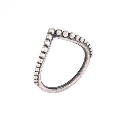 Anillo SUNFIELD de plata envejecida de brazo de hilo