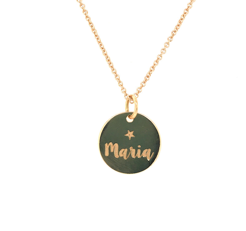 Colgante placa personalizada oro