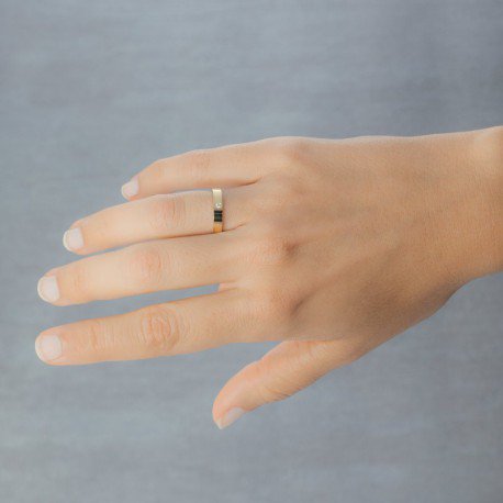 Alianza de boda oro y diamante 4 mm