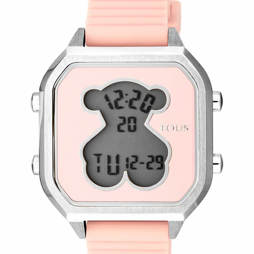 Tous Reloj D-Bear Teen correa de silicona rosa