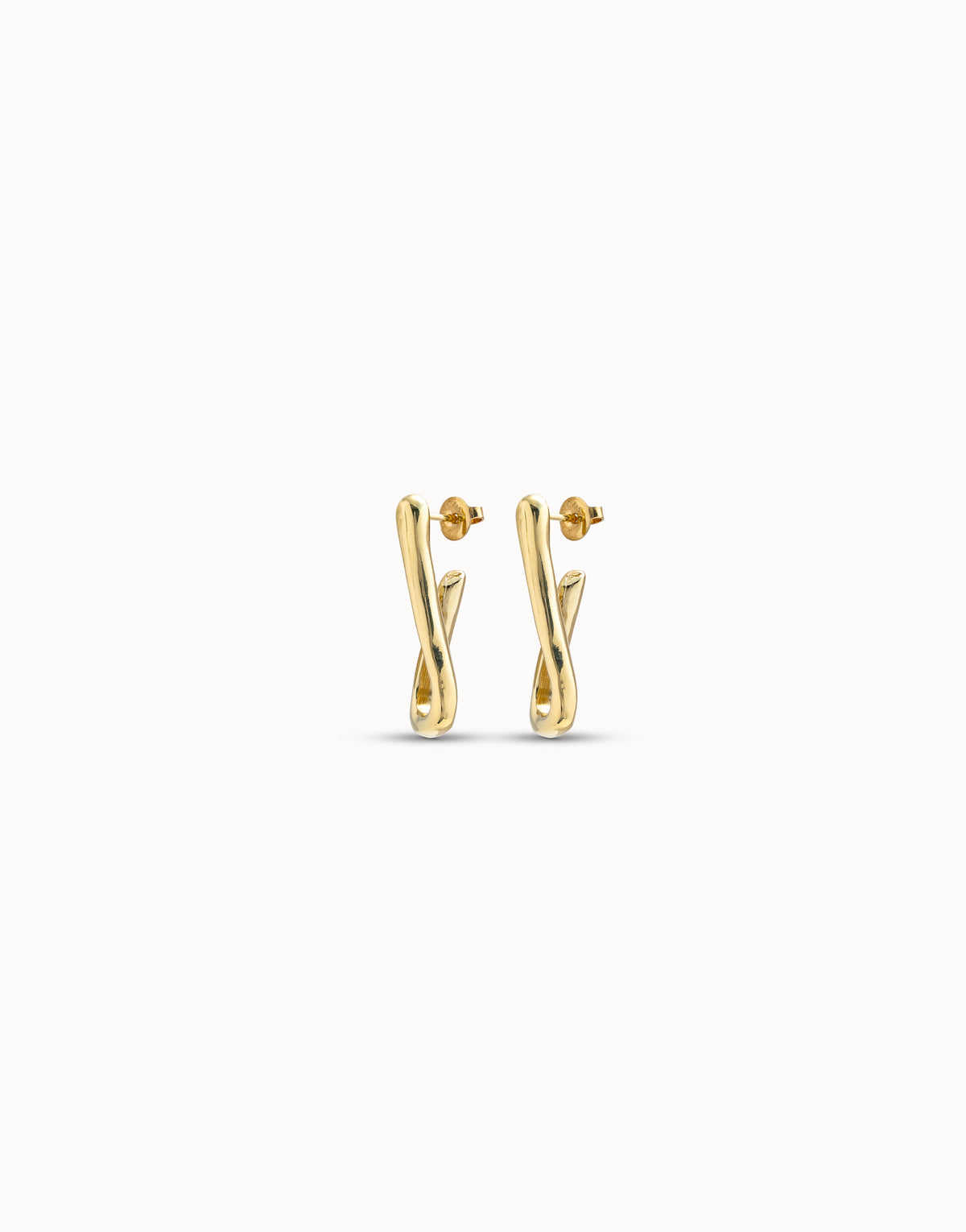 Pendientes bañados en oro de 18k con forma de eslabón